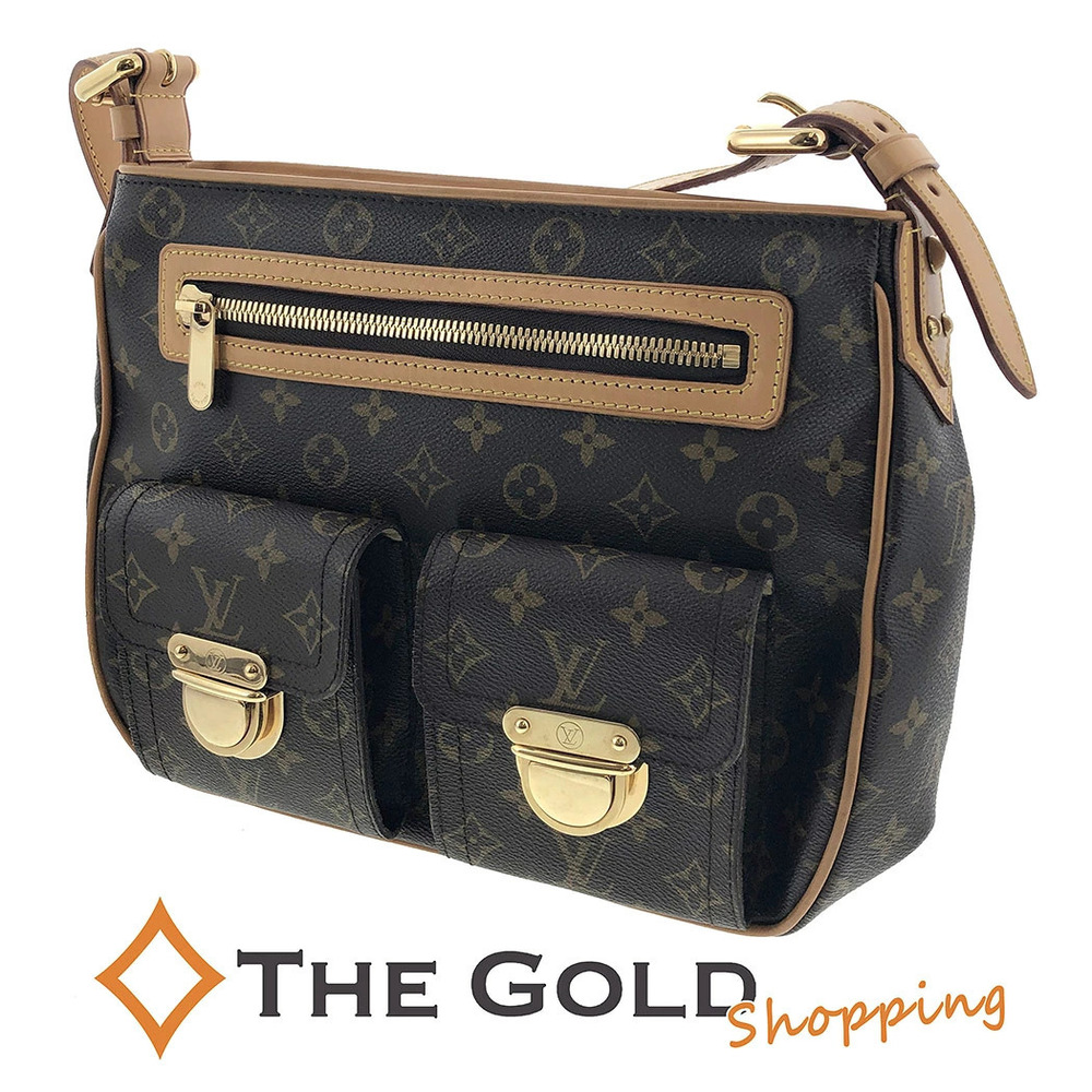 Louis Vuitton Hudson Monogram Crossbody Bag Canvas Leather Brown